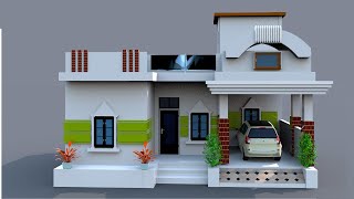 30 x 20 House Plan in 3d with front Elevation,30 x 20 Modern Home Design With Car Parking