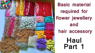 Floral Jewelry Haul part1 |Basic material for Flower Jewelry | Baby Shower, Haldi | Malini creation