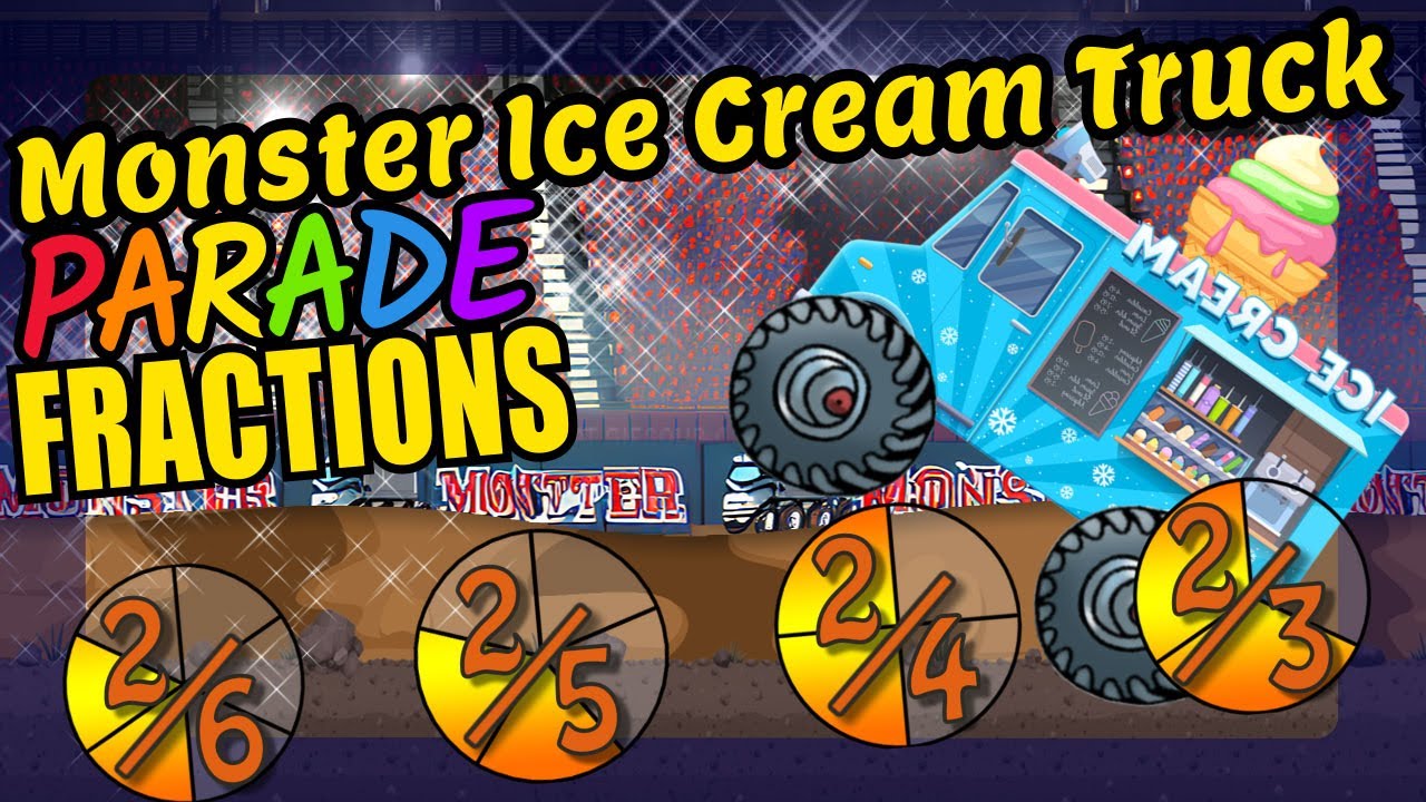 Monster Ice Cream Truck Teaching Simple Fractions Educational Math Video for Kids - YouTube
