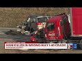1 dead after wrong-way crash on I-40 West in Dickson County