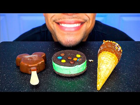 Oreo Mint Disney Ice Cream Sandwich Bar Nestle Drumstick Sundae Cone Eating Sounds No Talking ASMR
