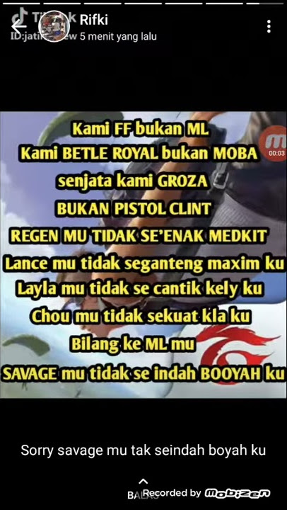 Saveg mu tak seindah BOOYAH KU