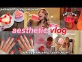 AESTHETIC VLOG: baking heart cakes, self care, new nails, room decor!