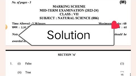 science paper solution class 7 mid term exam 2023-24 / natural question paper answer key 2023
