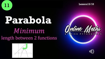 Functions Parabola Grade11: L13 Minimum length between Functions  Practice Example