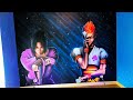 SASUKE VS HISOKA - Black Light Mural Painting - by Antonipaints