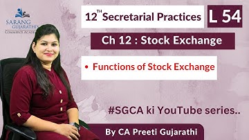 Class 12 | Secretarial Practices | Chapter 12 | Stock Exchange | L 54 | HSC Board