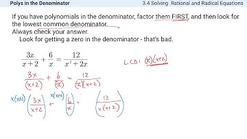 MTH0095 - Rational and Radical Equations (3.4)