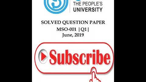MSO - 1 | Q1 | Section - A  | June 2019 | Solved Question Paper | IGNOU || Shorts