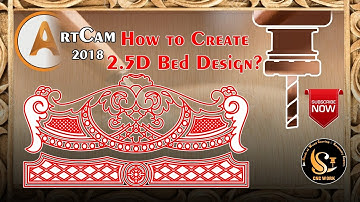 Create 2.5d Toolpath For Bed Design in Artcam ||  Wood working || Wood Projects || CNC Router