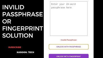 Invilid Passphrase pi wallet solution|pi network|fingerprint issue|100%proof