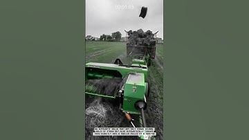 Farmers Use Automatic Baler Machines to Load Straw into Trucks #AgriculturalInnovation