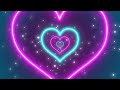 Neon Lights Love Heart Tunnel Background 3H 30MIN💕Pink and Teal Heart Background | Vj loop 4k 60p