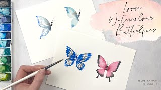 Loose Watercolour Butterflies