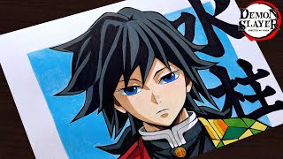 How to Draw"Giyu Tomioka"(Water Hashira)step by step (Tutorial) for beginners|| Demon Slayer