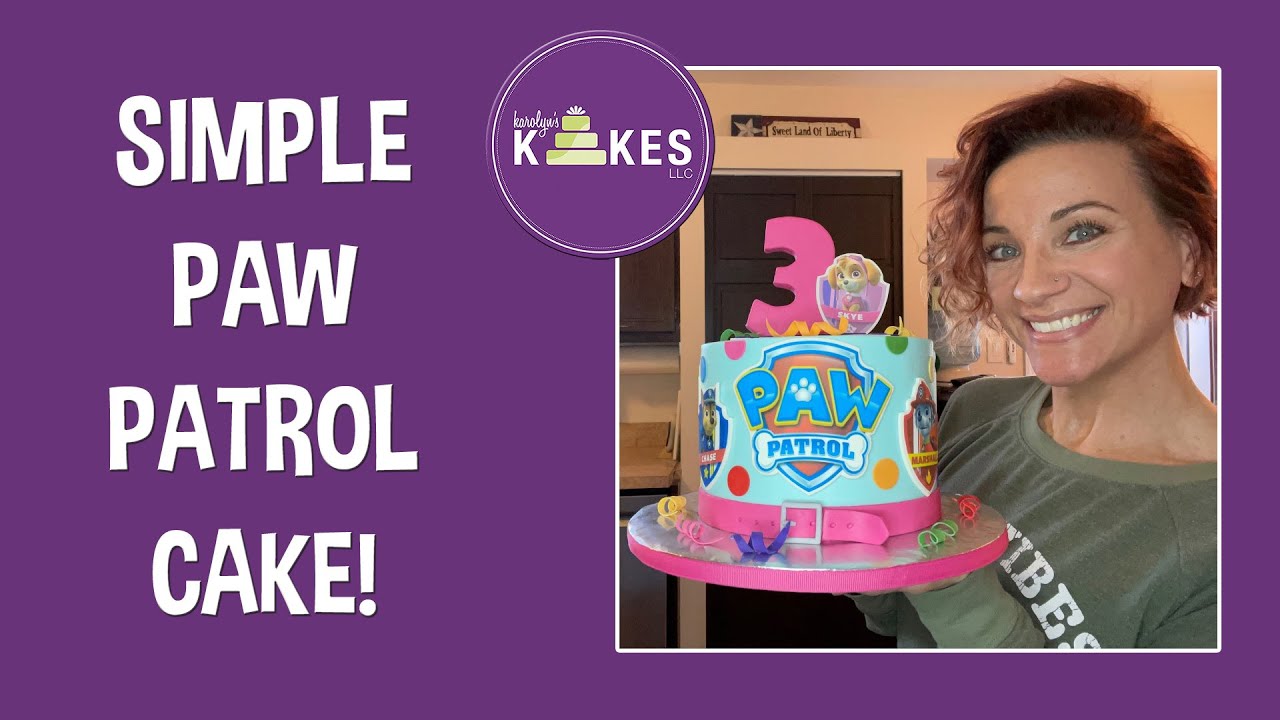 SIMPLE PAW PATROL CAKE FOR BIRTHDAY | USING EDIBLE IMAGES