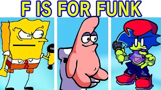 Friday Night Funkin Vs F IS FOR FUNK Demo Completo + Escenas (Squidward,Spongebob, Patrick)(FNF Mod)