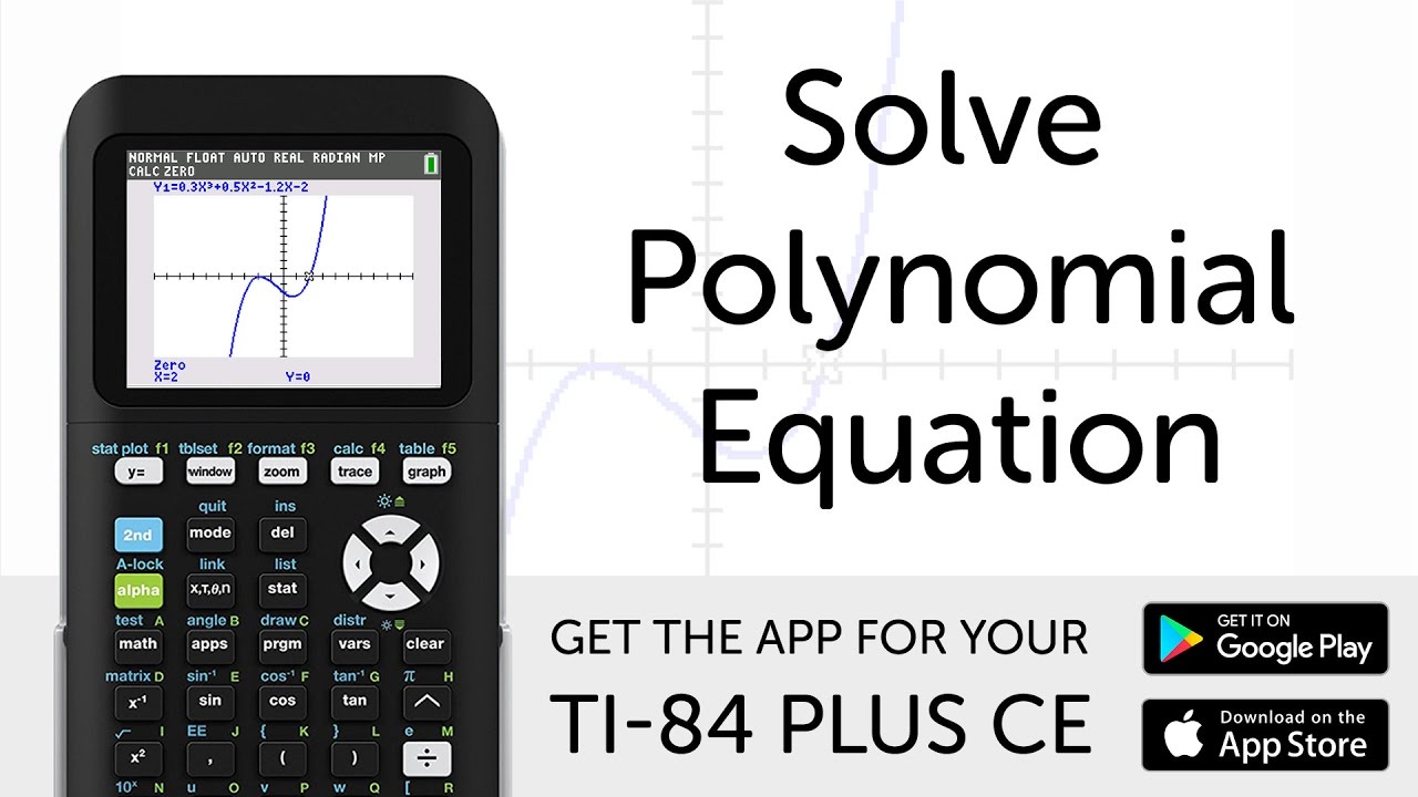 Commander Razor velvet Solve Polynomial Equation - Manual for TI-84 Plus CE Graphing Calculator -  YouTube