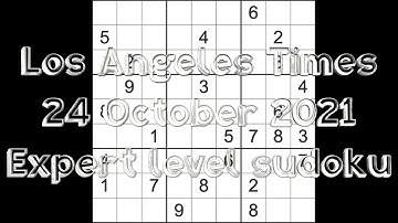Sudoku solution – Los Angeles Times sudoku 24 October 2021 Expert level