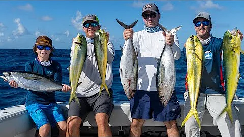 Catching Tuna , Mahi, and Swordfish in Islamorada, Florida Keys! Fish Cutting at Bud n' Mary's