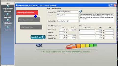 Labor Pricing for Profit Software Tutorials -  New Company Setup Wizard