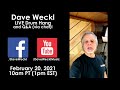 Join Dave Weckl LIVE on YouTube and Facebook: 2/20/2021