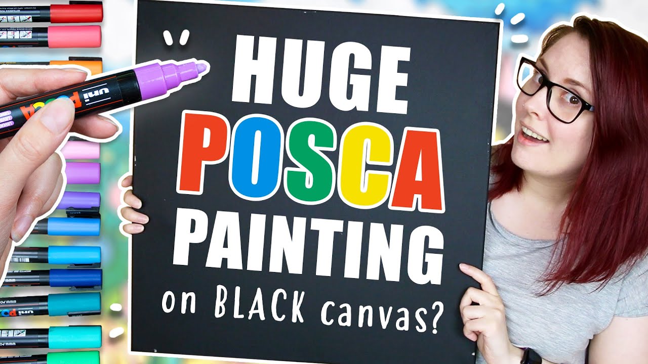 Posca on BLACK Canvas! - More SATISFYING Paint Marker Art 