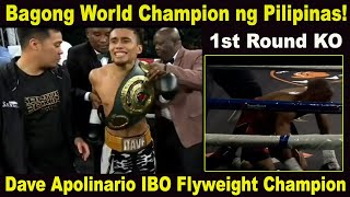 New IBO Flyweight Champion! Dave Apolinario PANALO via 1st Round Knockout vs Gideon Buthelezi Africa
