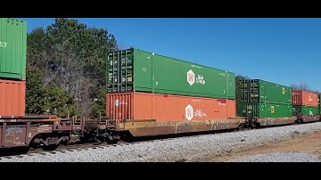 NS 265 Intermodal Taylors, SC w/SD70ACC leader and BNSF executive SD70MAC 2nd,  BNSF H3 GEVO 3rd