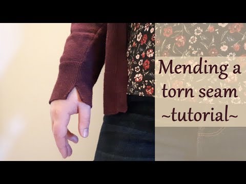 How to fix a torn seam in a cardigan or other knitted item - quick and easy sewing tutorial