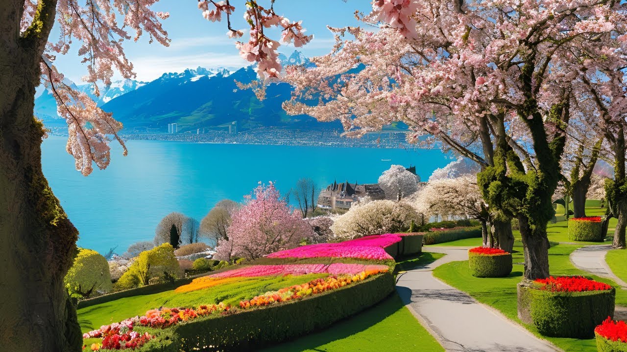 ВЕСНА ПРИШЛА В МОНТРЕ, ШВЕЙЦАРИЯ_Впечатляющая ПРОГУЛКА ПО ОЗЕРУ