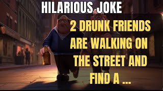 🤣 BEST JOKE OF THE DAY - 2 drunk men are walking side by side down the street and they find a ...