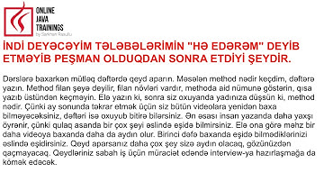 Java öyrənmək istəyənlər Telegram Qrupumuza Dəvətlidirlər! Videolara necə baxaq və necə öyrənək?