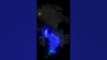 Los Angeles: A* (A-Star) with Eculidean Heuristic Pathfinding Algorithm on Real Maps #map #astar