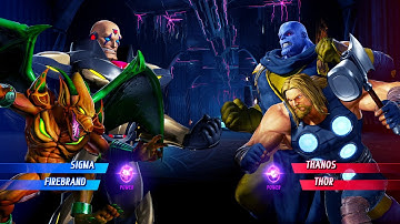Sigma & Firebrand vs Thanos & Thor (Very Hard) - Marvel vs Capcom | 4K UHD Gameplay
