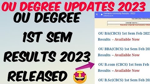 OU Degree 1st Sem Results 2023 Released | OU Degree 1st Sem Results links 2023 update | Result link👇