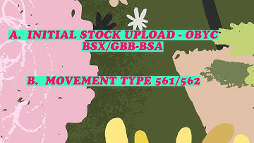 Initial Stock / Inventory Upload # Inventory - BSX#Conversion GL - GBB-BSA # Movement Type - 561/562