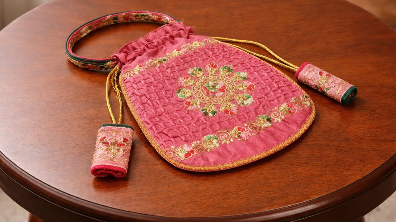 Potli Bag Cutting Stitching | Dori Kaise Dale | Easy Tutorial#potlis #potlibag #girlsfashion 