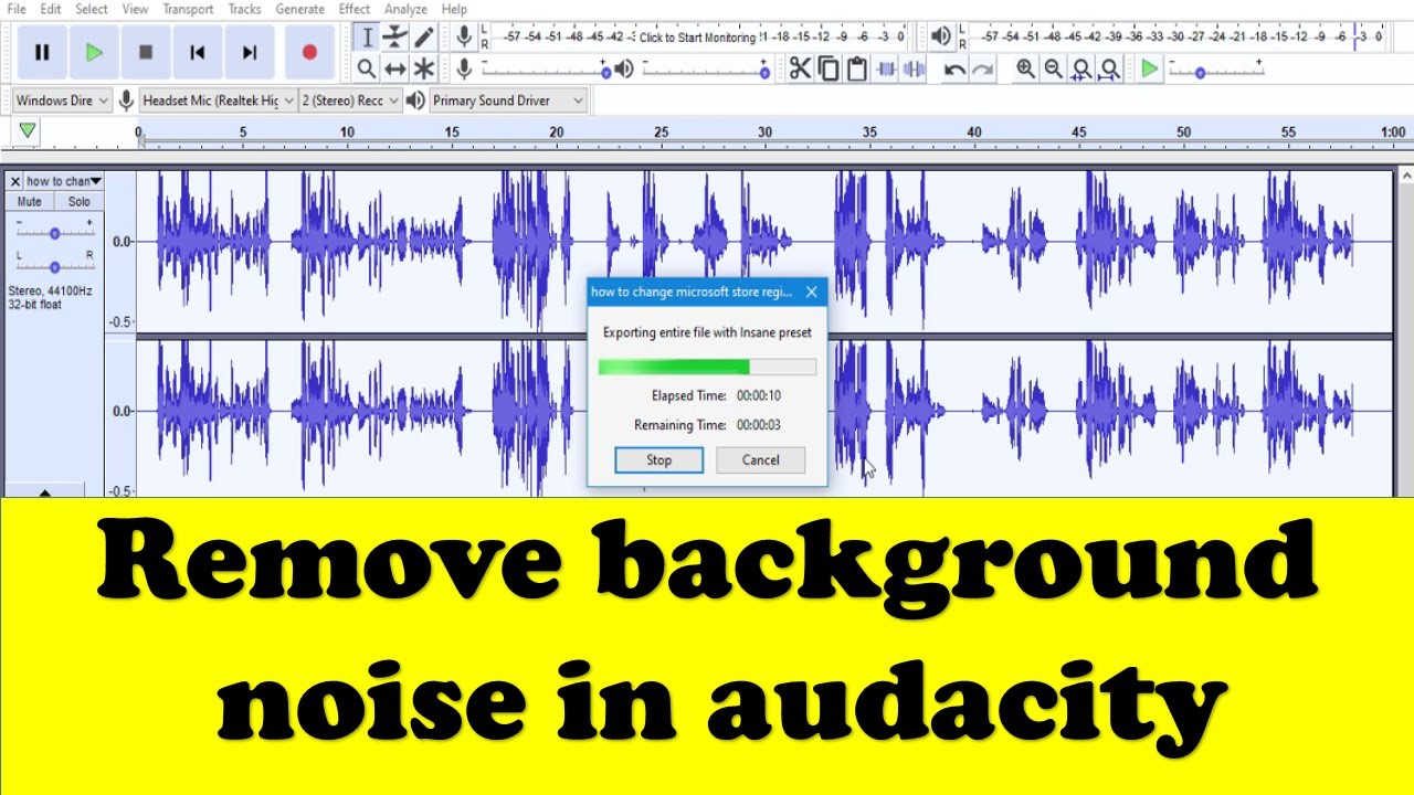 audacity remove background noise audacity remove background noise