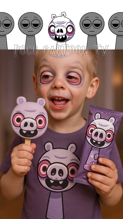 Minion Pig Sprunki OCS Unboxing Action Eating Ice-cream Meme Challenge!