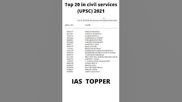 UPSC 2021 toppers list|IAS topper #shorts #ias #upsc #iastopper #upsctopper #cse #civilservices
