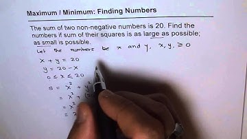 3 Calculus Maximum Minimum Numbers Sum Square