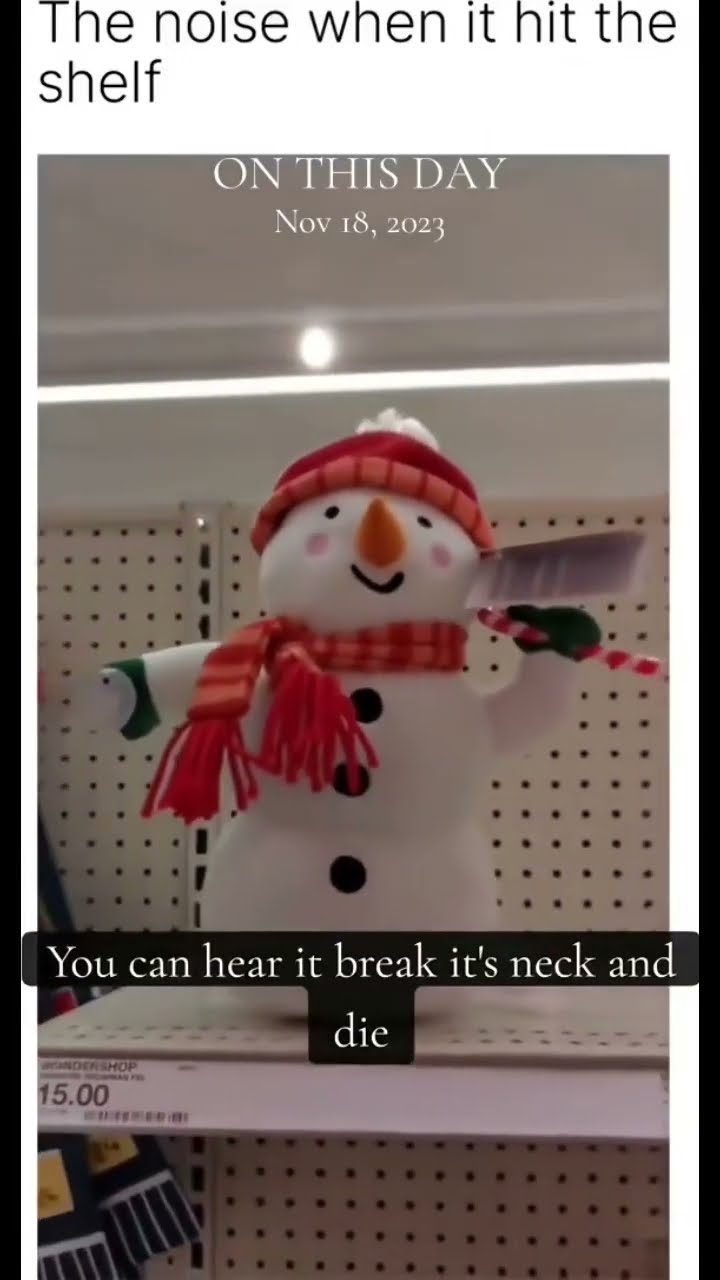 Snowman falls to the pits from scary beat