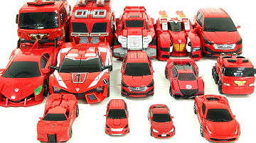 Red Color Transformers Carbot Tobot Miniforce Robot Car Toys 빨간색 헬로카봇 또봇  트랜스포머 로봇 장난감 자동차 변신 동영상