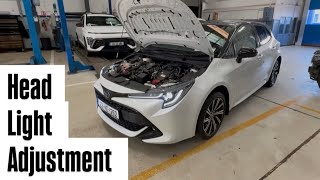 Toyota Corolla headlight adjustment 2019 to 2026 model 