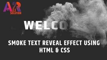 Create Smoke Text Reveal Effect Using HTML & CSS