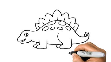 How to DRAW DINOSAUR STEGOSAURUS Easy Step by Step