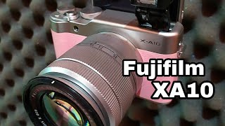 fujifilm xa10 mirrorless kamera wifi lensa 16 50mm built in flash Lcd flip 180 siap vlog siap tempur fullset