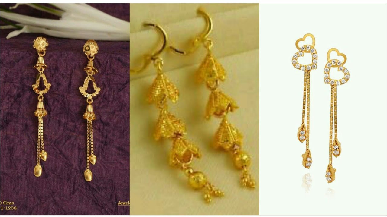 Pin by shamili on Earrings | Gold earrings wedding, Gold earrings models,  Gold bridal earrings