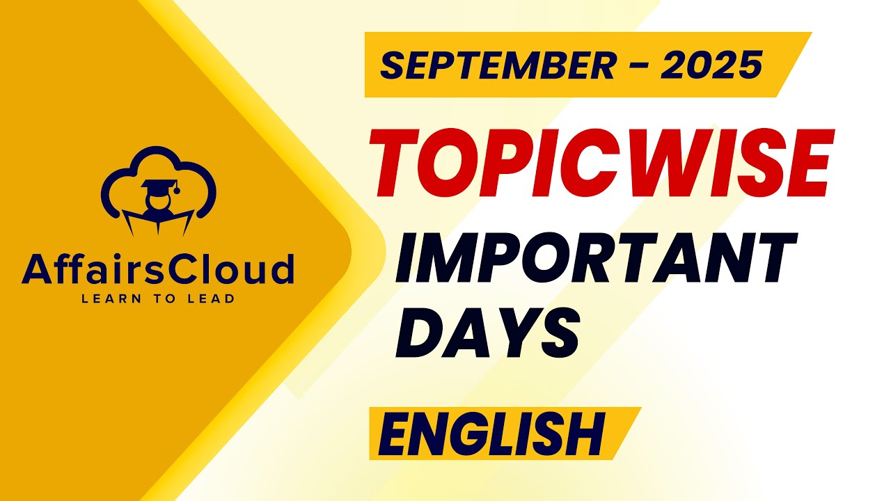 September 2025 - Important Days | English | AffairsCloud